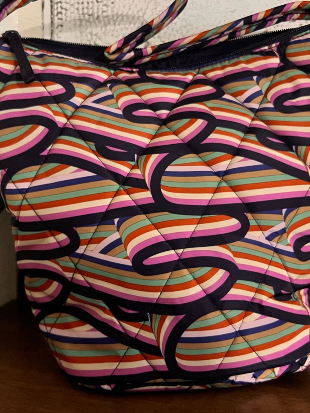 NWT Vera Bradley Quilted Multicolor Stripe Shoulder Bag